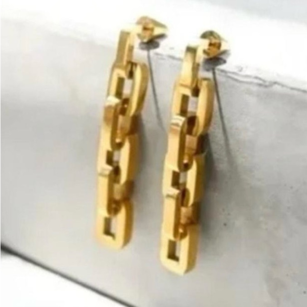 Eddie Borgo Gold Chain-Link Necklace and Earrings Set - Picture 12 of 12